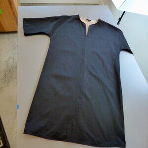 COS Shift Dress Knit Blue-Black Midnight Kimono Sleeve Split neck Pullover